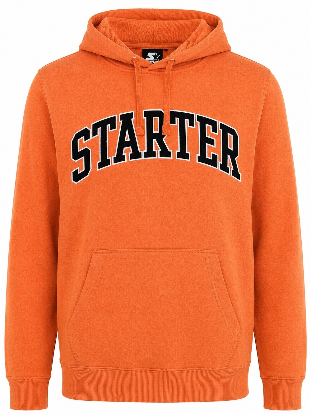 Starter Men’s Large Orange Spell Out Pullover Hoodie NWT Kangaroo Pocket